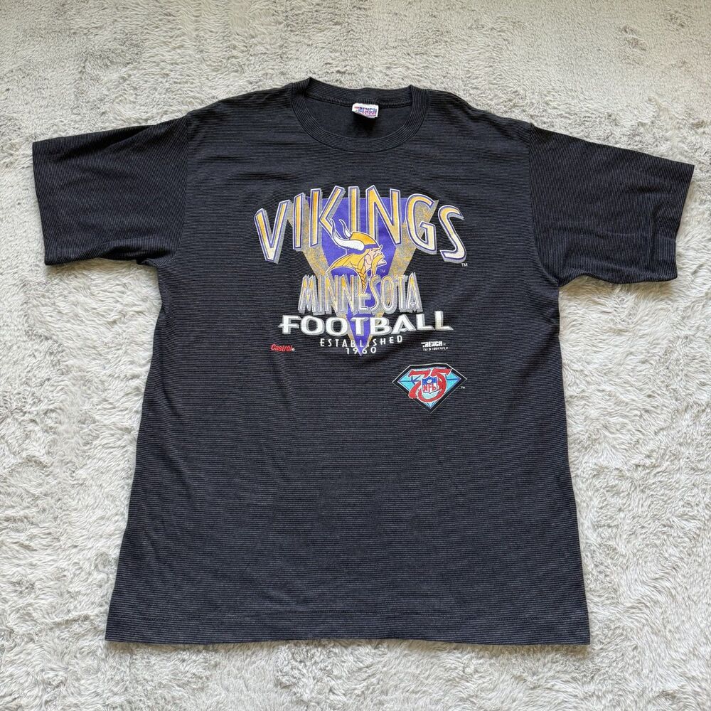 VINTAGE MINNESOTA VIKINGS 1990 TRENCH ULTRA T-SHIRT BLACK XL